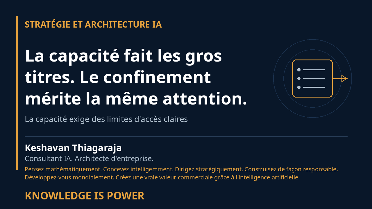 La capacité fait les gros titres. Le confinement mérite la même attention. - STRATÉGIE ET ARCHITECTURE IA cover