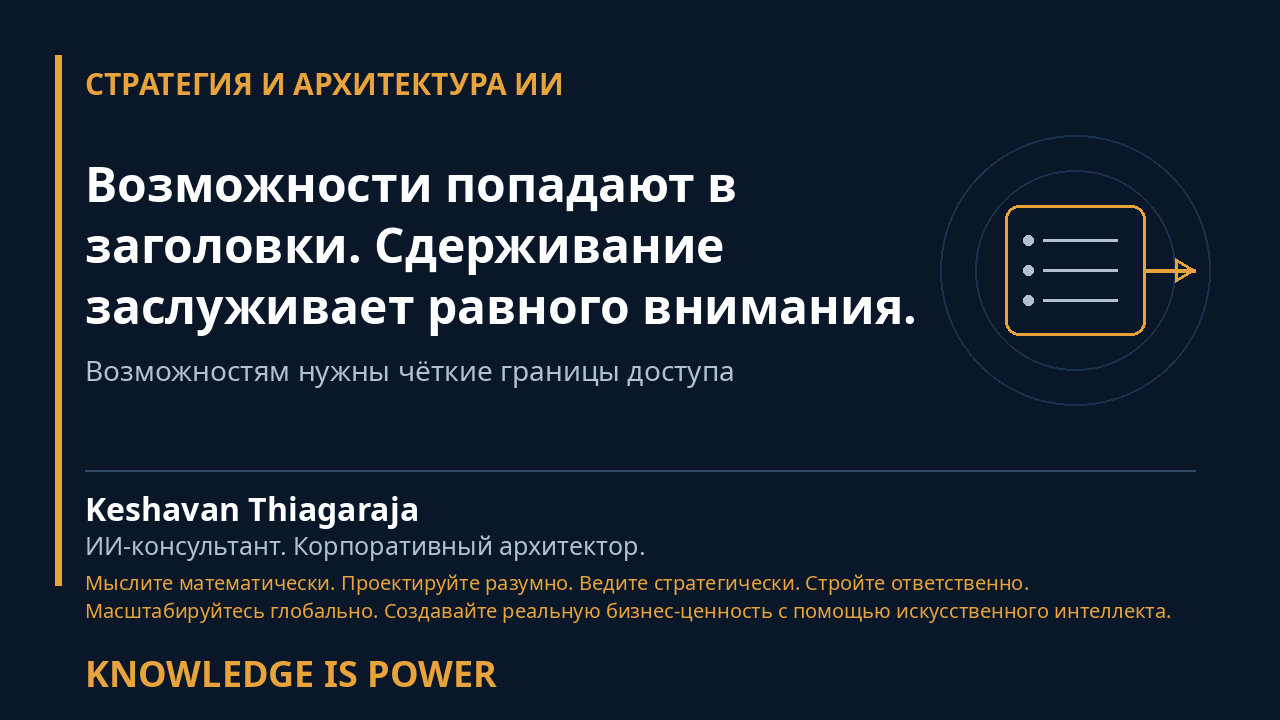 Возможности попадают в заголовки. Сдерживание заслуживает равного внимания. - СТРАТЕГИЯ И АРХИТЕКТУРА ИИ cover